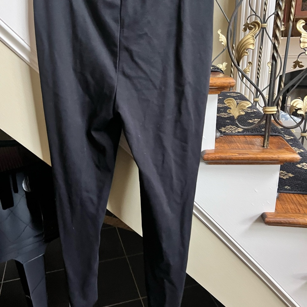 Chicos Black Stretch Pants.Decor. side hem. Elastic stretch waist.Size 1 EUC - Picture 4 of 10
